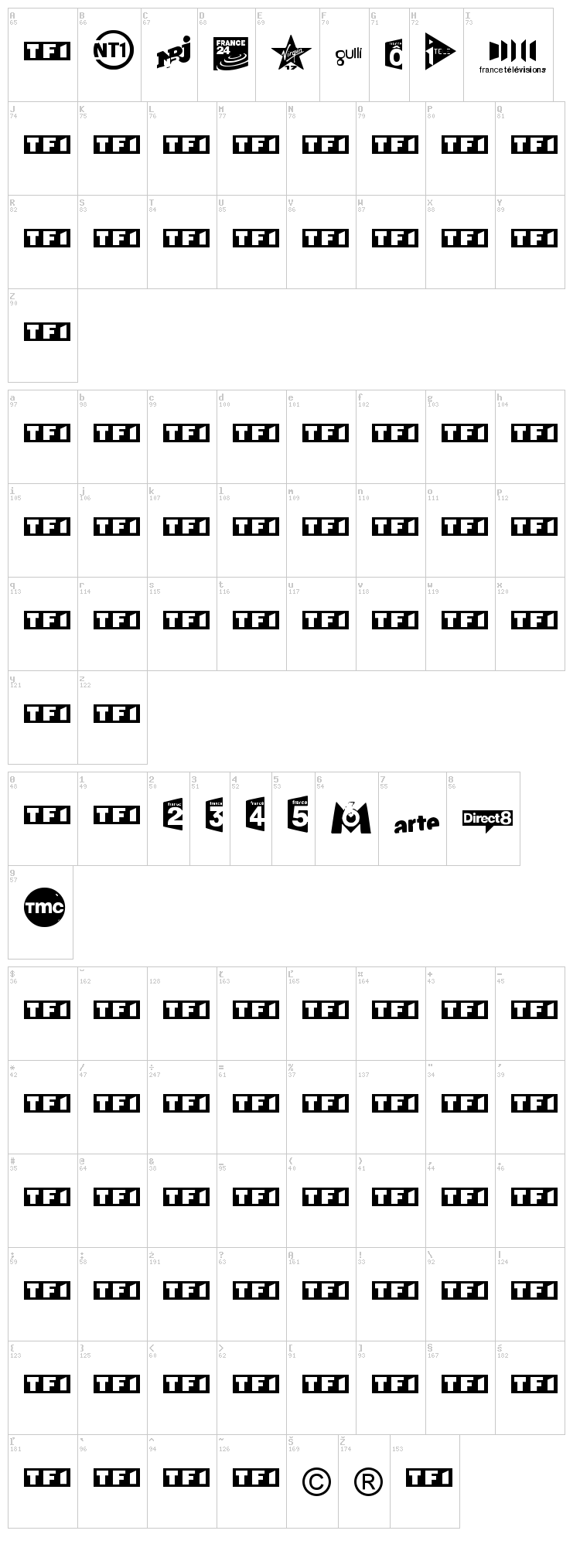 TV France font map